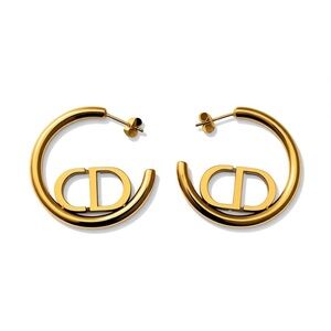 CD Gold Hoop Earrings